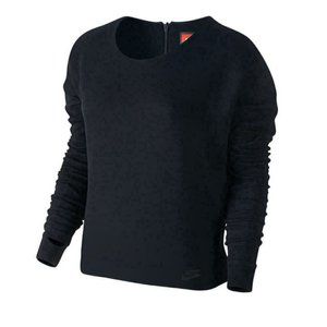 Nike Tech Fleece Sweater Womens Size L Black Long Sleeve Sweatshirt 685748-010